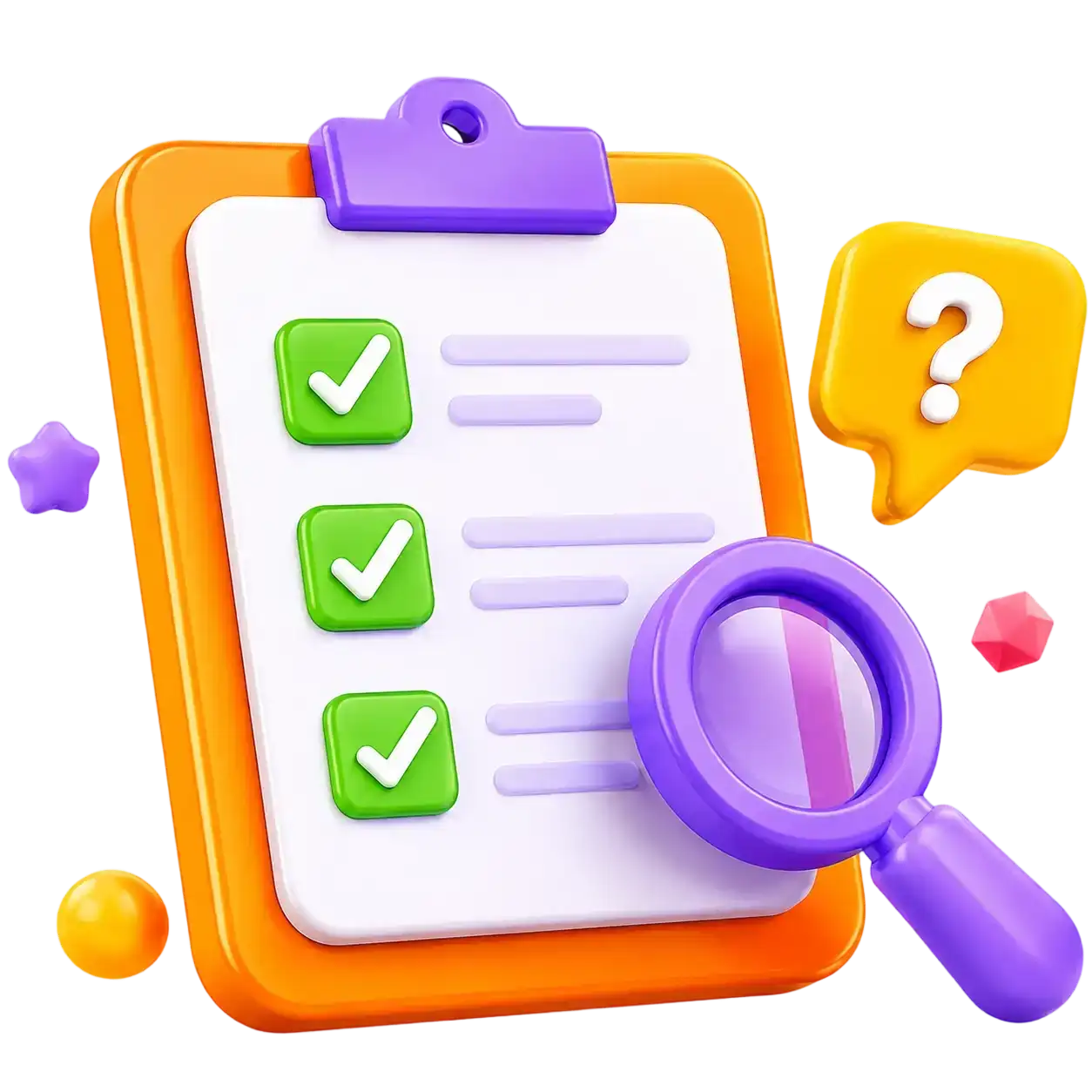 3D illustration showing a video link testing checklist
