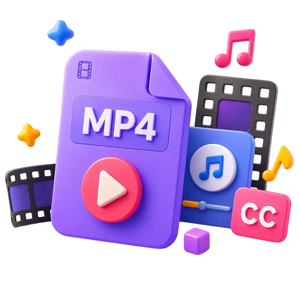3D MP4 file illustration for browser video URL testing