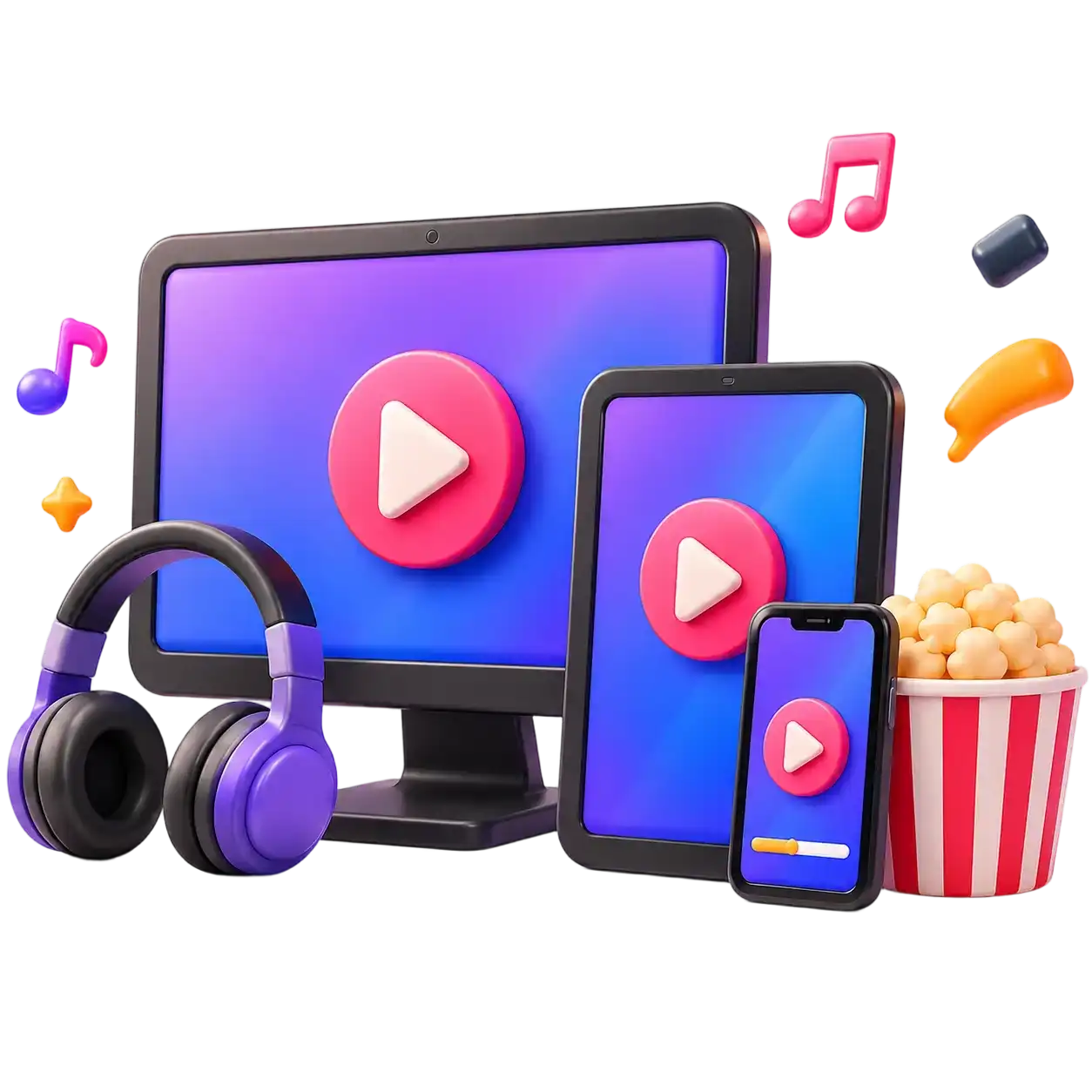 3D multi-device online video playback illustration for MP4 troubleshooting